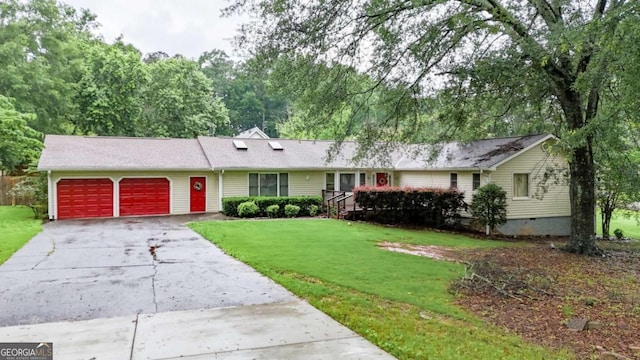 4845 Willow St, Acworth, GA 30101 - ranch-style home with an attached garage, a front lawn, and driveway