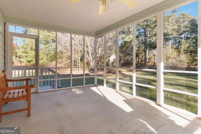 935 Old Loganville Rd, Loganville, GA 30052 - unfurnished sunroom with a ceiling fan