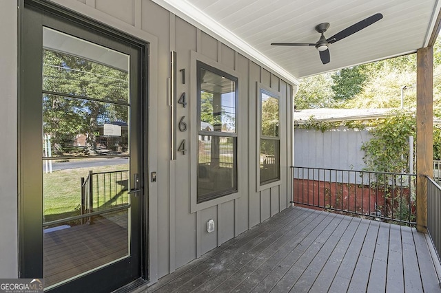 1464 Ezra Church Dr NW, Atlanta, GA 30314 - deck with a ceiling fan