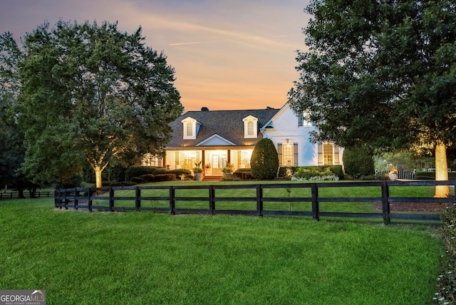 206 Savanna Estates Ct, Canton, GA 30115 - new england style home featuring a fenced front yard and a chimney