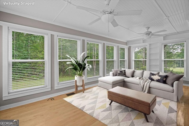 1267 Austin Bridge Rd, Douglasville, GA 30134 - sunroom / solarium with baseboards and wood finished floors