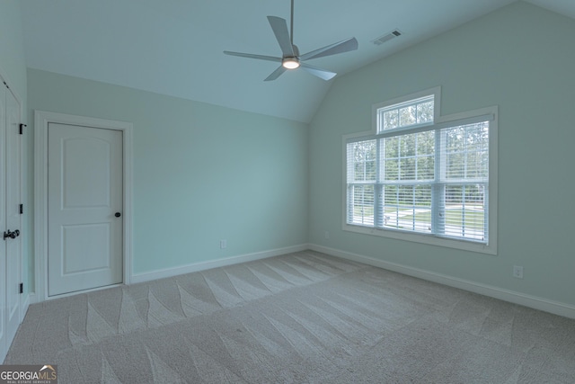 319 Beaconsfield Dr, Sharpsburg, GA 30277 - carpeted empty room featuring lofted ceiling, a ceiling fan, and baseboards
