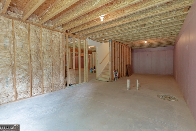 319 Beaconsfield Dr, Sharpsburg, GA 30277 - unfinished below grade area featuring stairway