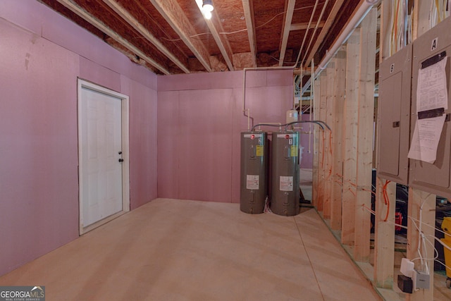 319 Beaconsfield Dr, Sharpsburg, GA 30277 - unfinished basement featuring water heater and electric panel