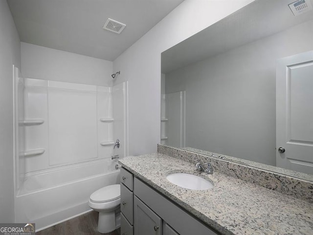 250 Shawnee Trl, Dallas, GA 30157 - full bath featuring vanity, bathtub / shower combination, and wood finished floors