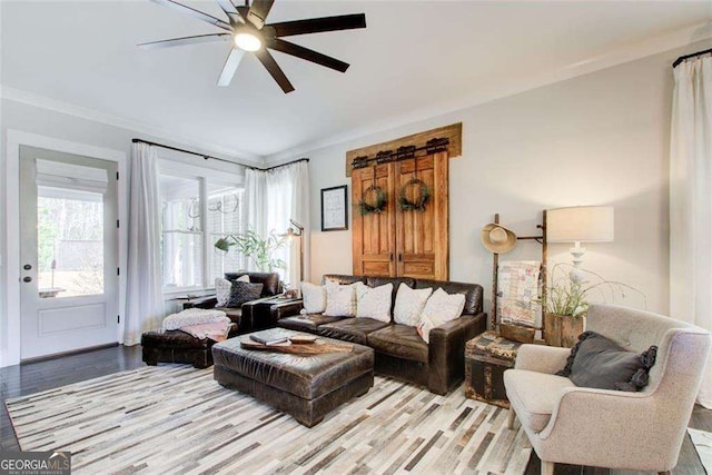 164 Inwood Walk, Woodstock, GA 30188 - living area with a ceiling fan and light wood finished floors
