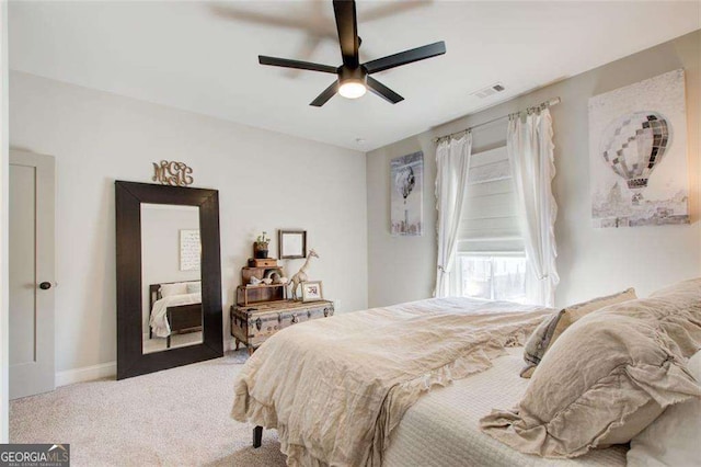 164 Inwood Walk, Woodstock, GA 30188 - bedroom with carpet, baseboards, and a ceiling fan