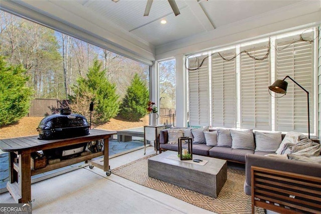 164 Inwood Walk, Woodstock, GA 30188 - sunroom / solarium with beam ceiling