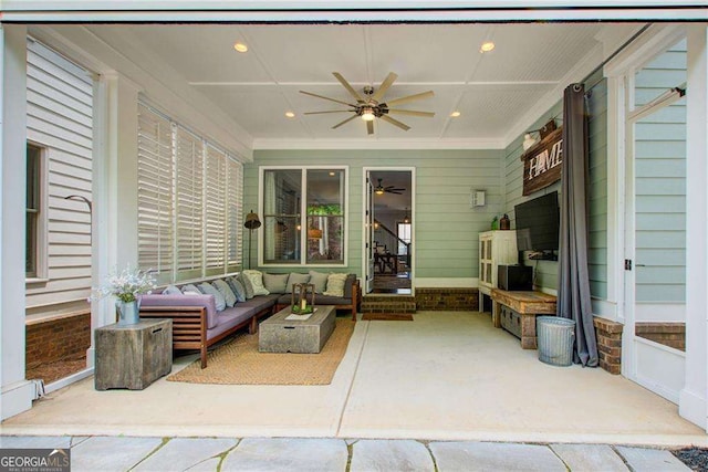 164 Inwood Walk, Woodstock, GA 30188 - view of patio / terrace featuring an outdoor living space and ceiling fan