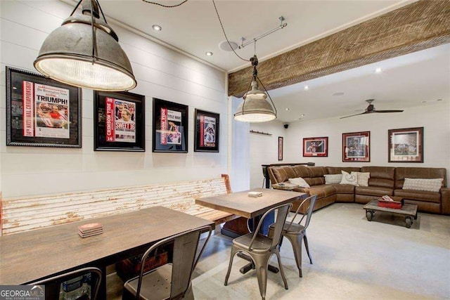 164 Inwood Walk, Woodstock, GA 30188 - dining area featuring ceiling fan and recessed lighting