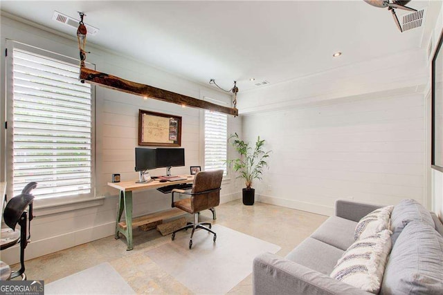 164 Inwood Walk, Woodstock, GA 30188 - office with finished concrete flooring and baseboards