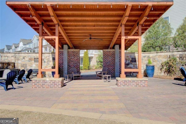 164 Inwood Walk, Woodstock, GA 30188 - view of patio / terrace with a ceiling fan