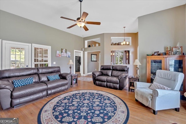 11 Crossbridge Ct, Cartersville, GA 30120 - living area with light wood-type flooring and a ceiling fan