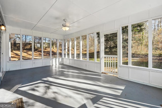 20 Trace Ct, Covington, GA 30016 - unfurnished sunroom featuring a ceiling fan and healthy amount of natural light