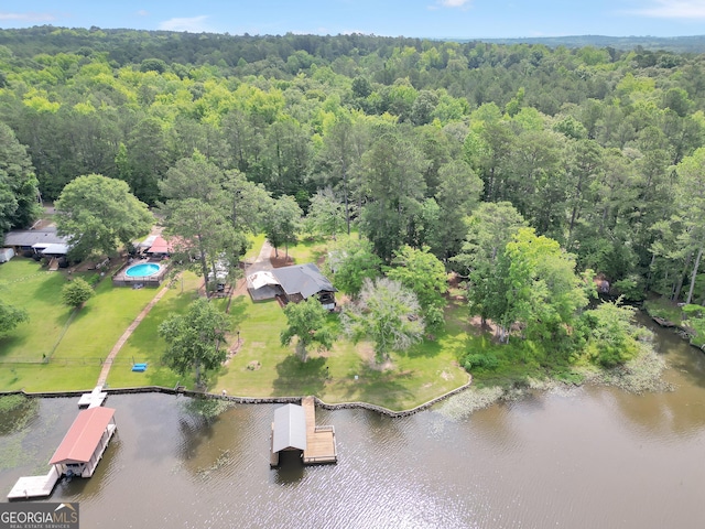 113 Fletcher Rd, Eatonton, GA 31024 - drone / aerial view of a heavily wooded area and a large body of water