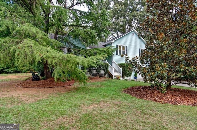 368 Lambeth Dr, Hiram, GA 30141 - view of property exterior featuring a lawn and stairs