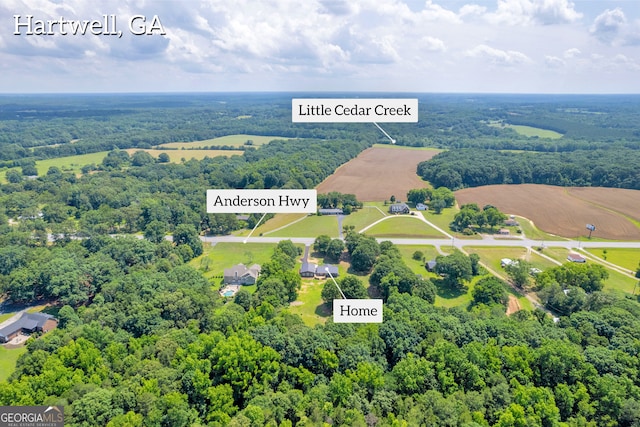 3689 Anderson Hwy, Hartwell, GA 30643 - aerial view of a heavily wooded area