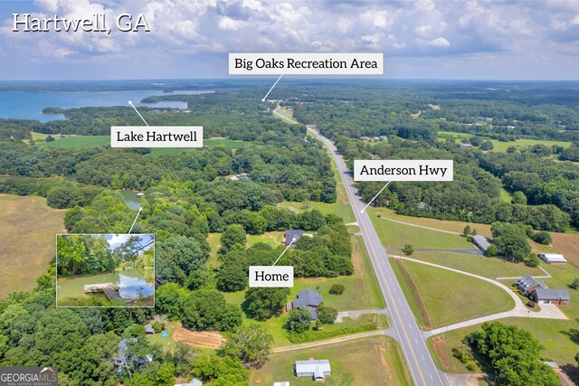 3689 Anderson Hwy, Hartwell, GA 30643 - bird's eye view of a forest and a nearby body of water