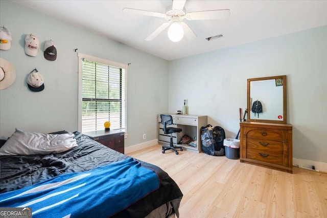 103 Ashley Marsh Dr, Brunswick, GA 31523 - bedroom featuring light wood-style floors, baseboards, and ceiling fan