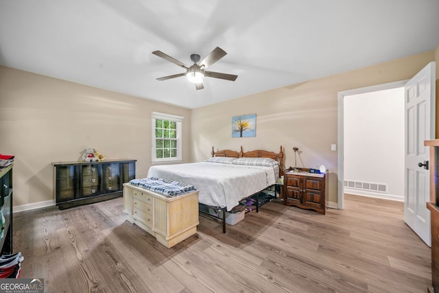 286 Hilton Way, Canton, GA 30114 - bedroom featuring light wood-style flooring and a ceiling fan
