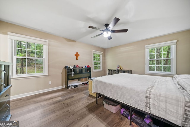 286 Hilton Way, Canton, GA 30114 - bedroom featuring wood finished floors and ceiling fan