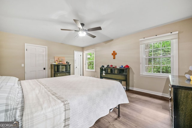 286 Hilton Way, Canton, GA 30114 - bedroom featuring wood finished floors and a ceiling fan
