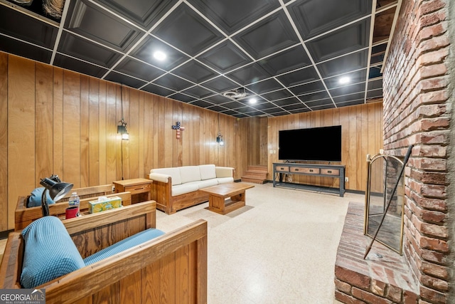 286 Hilton Way, Canton, GA 30114 - living area with wood walls