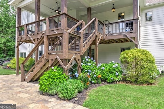 126 Townsend Pass, Alpharetta, GA 30004 - exterior space with stairs and a ceiling fan