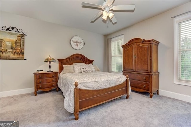 126 Townsend Pass, Alpharetta, GA 30004 - bedroom with light colored carpet and a ceiling fan