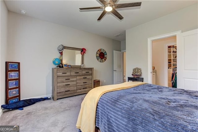 126 Townsend Pass, Alpharetta, GA 30004 - bedroom with carpet, ceiling fan, and a spacious closet