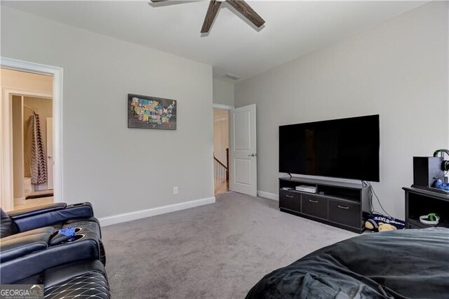 126 Townsend Pass, Alpharetta, GA 30004 - carpeted bedroom with baseboards and ceiling fan