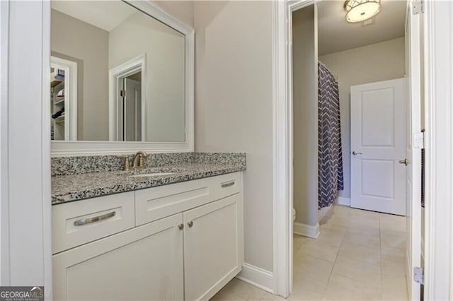 126 Townsend Pass, Alpharetta, GA 30004 - full bath with vanity, tile patterned floors, and a shower with curtain