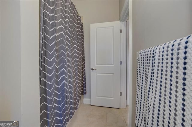 126 Townsend Pass, Alpharetta, GA 30004 - bathroom with tile patterned flooring and a shower with shower curtain