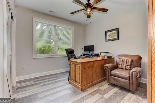 126 Townsend Pass, Alpharetta, GA 30004 - office featuring light wood-type flooring and ceiling fan