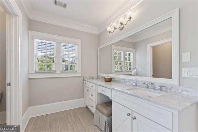 3834 Chamblee Dunwoody Rd, Atlanta, GA 30341 - bathroom with double vanity and ornamental molding