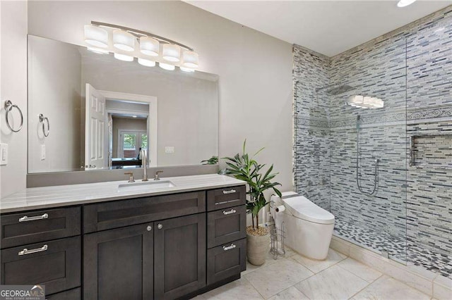 3834 Chamblee Dunwoody Rd, Atlanta, GA 30341 - full bathroom featuring tiled shower and vanity