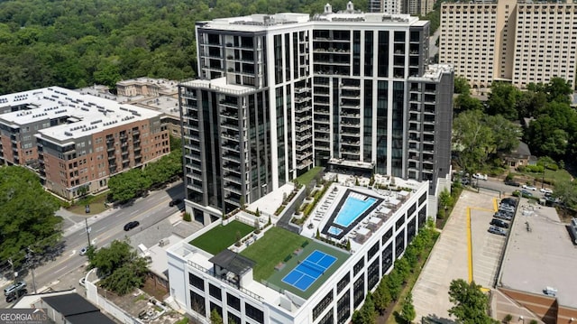 2425 Peachtree Rd NE Unit 902, Atlanta, GA 30305 - view of urban area with a pool area and a forest