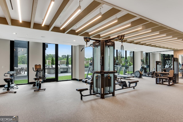 2425 Peachtree Rd NE Unit 902, Atlanta, GA 30305 - workout area with expansive windows