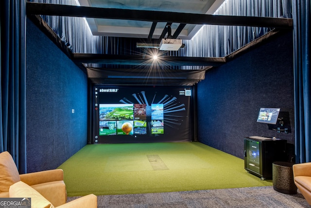 2425 Peachtree Rd NE Unit 902, Atlanta, GA 30305 - recreation room with golf simulator and carpet floors