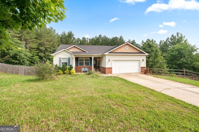 135 Pinewood Cir, Colbert, GA 30628 - ranch-style house with brick siding, a garage, and concrete driveway