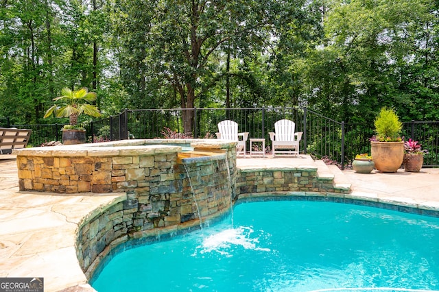 7131 Ridge Rd, Hiram, GA 30141 - view of swimming pool featuring a patio area and a pool with connected hot tub