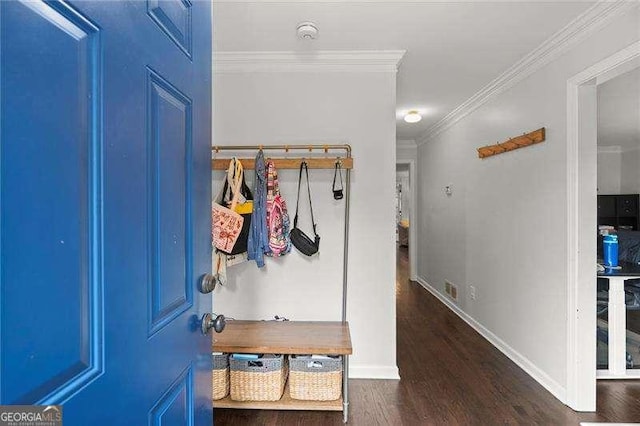 4213 Schooner Ct NE, Roswell, GA 30075 - mudroom with ornamental molding and wood finished floors