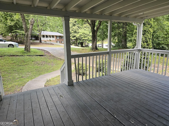 686 Favorwood Dr SW, Marietta, GA 30060 - wooden porch with a yard