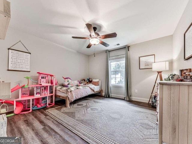 351 Danburg Ct, Jasper, GA 30143 - bedroom with wood finished floors, baseboards, and a ceiling fan