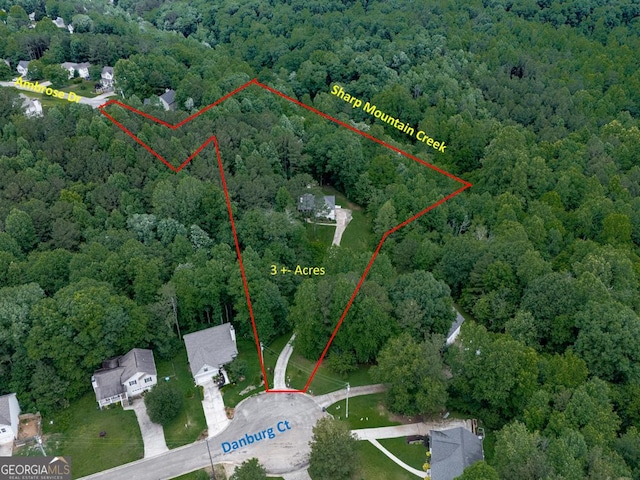 351 Danburg Ct, Jasper, GA 30143 - aerial view of property's location with a forest and property boundaries highlighted