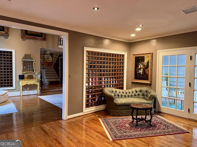 124 N Valhalla Ln, Cordele, GA 31015 - wine cellar with ornamental molding, wood finished floors, recessed lighting, and baseboards