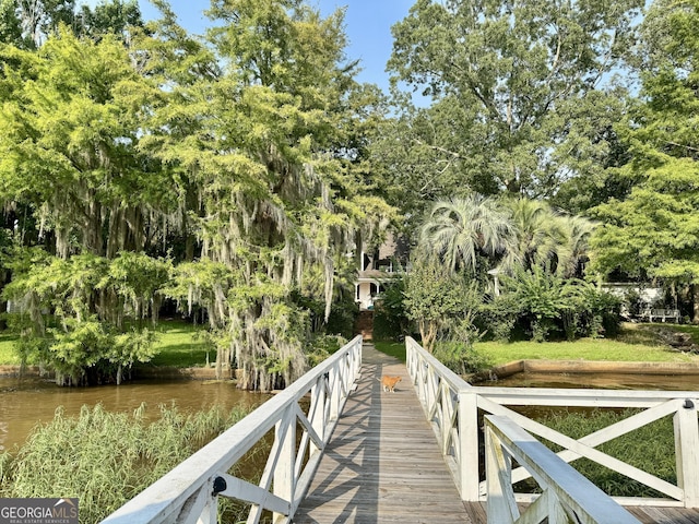 124 N Valhalla Ln, Cordele, GA 31015 - dock area with view of wooded area and a water view