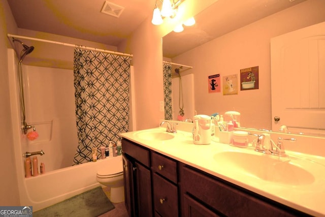 560 Tuscany Walk Ln, Lawrenceville, GA 30043 - full bathroom with double vanity and shower / tub combo with curtain