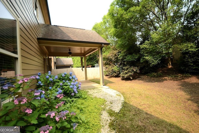 560 Tuscany Walk Ln, Lawrenceville, GA 30043 - view of yard with ceiling fan and a patio