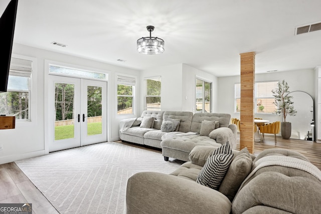 194 Branch Valley Way, Dallas, GA 30132 - living room featuring wood finished floors and french doors